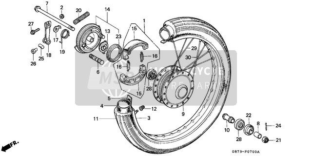 Honda C90Z 1982 Front Wheel for a 1982 Honda C90Z